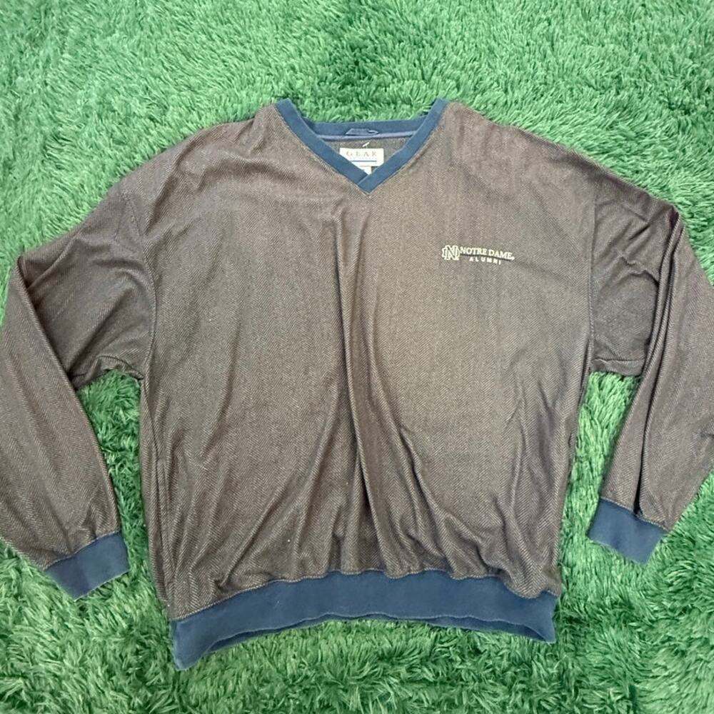90s Notre Dame University Brown Pullover Sweatshirt Sweater Sz XL